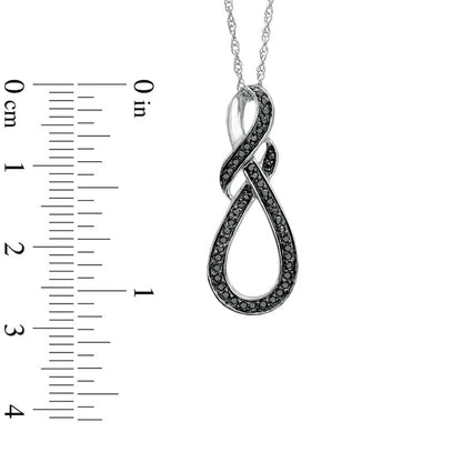 0.25 CT. T.W. Enhanced Black Natural Diamond Knotted Swirl Pendant in Sterling Silver