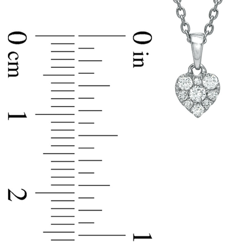 0.25 CT. T.W. Natural Diamond Composite Heart Pendant in 10K White Gold