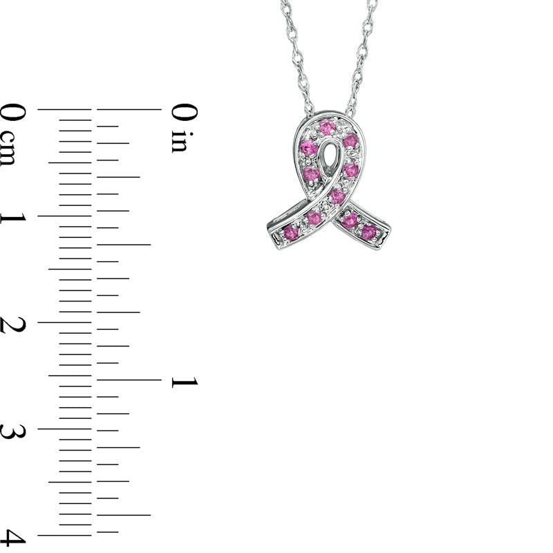 Pink Sapphire Ribbon Pendant in Sterling Silver