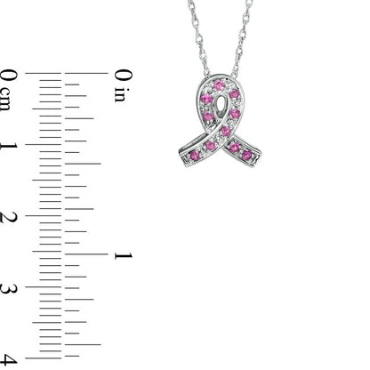 Pink Sapphire Ribbon Pendant in Sterling Silver