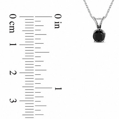 0.5 CT. Enhanced Black Natural Clarity Enhanced Solitaire Pendant in 10K White Gold - 17
