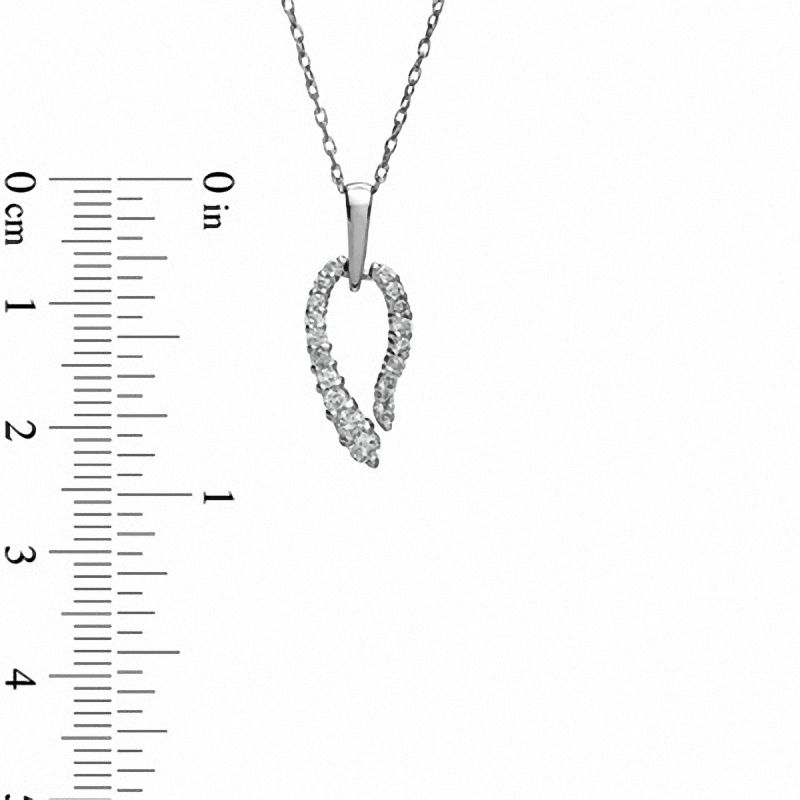 0.33 CT. T.W. Natural Diamond Leaf Pendant in 14K White Gold