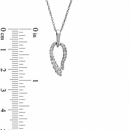 0.33 CT. T.W. Natural Diamond Leaf Pendant in 14K White Gold