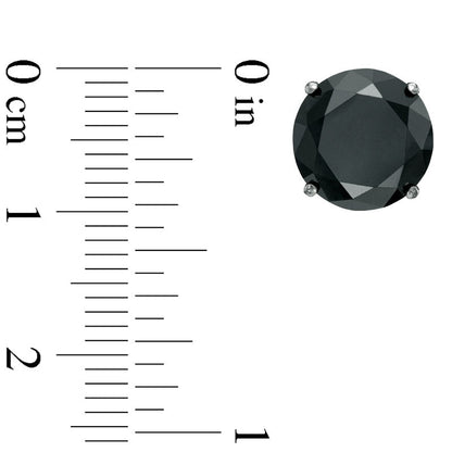 8 CT. T.W. Enhanced Black Diamond Solitaire Stud Earrings in 14K White Gold
