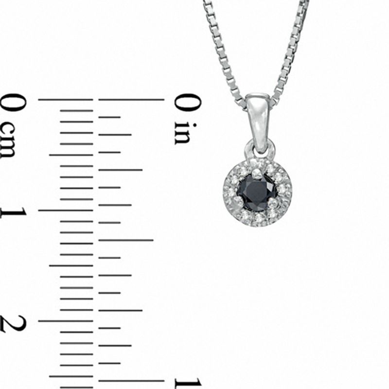 0.25 CT. T.W. Enhanced Black and White Natural Diamond Frame Pendant in Sterling Silver
