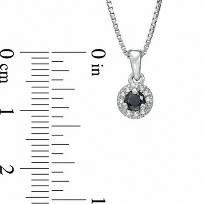 0.25 CT. T.W. Enhanced Black and White Natural Diamond Frame Pendant in Sterling Silver