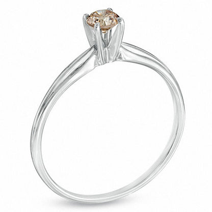 1/4 CT. Champagne Diamond Solitaire Engagement Ring in 14K White Gold