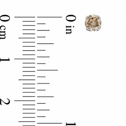 0.5 CT. T.W. Champagne Diamond Solitaire Stud Earrings in 14K White Gold