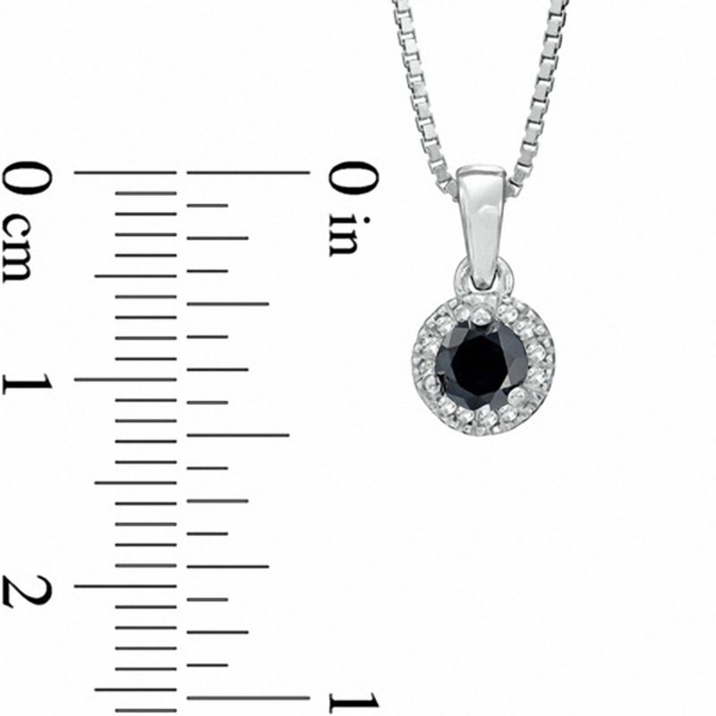 0.5 CT. T.W. Enhanced Black and White Natural Diamond Frame Pendant in Sterling Silver