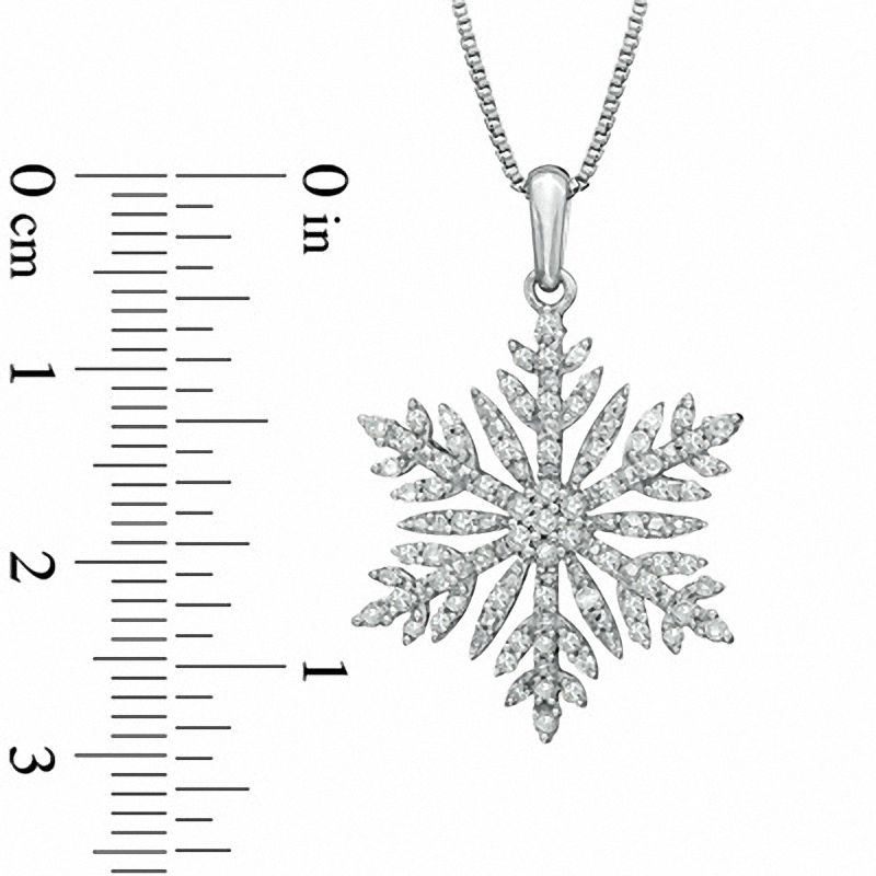 0.5 CT. T.W. Natural Diamond Snowflake Pendant in Sterling Silver
