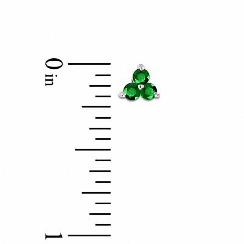 Emerald Stud Earrings in 14K White Gold