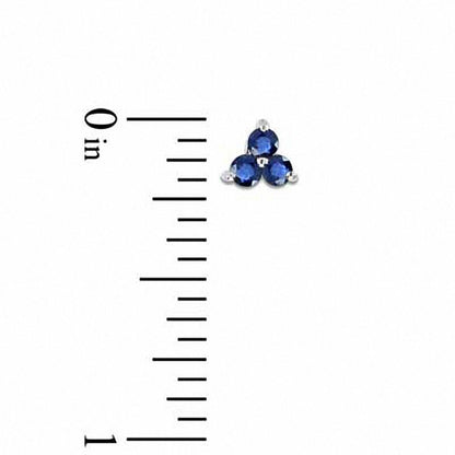Blue Sapphire Stud Earrings in 14K White Gold