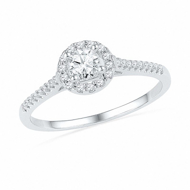 1/2 CT. T.W. Diamond Frame Bridal Set in 14K White Gold