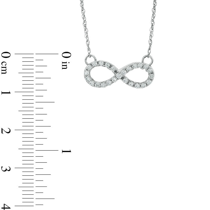 Lab-Created White Sapphire Sideways Infinity Necklace in Sterling Silver
