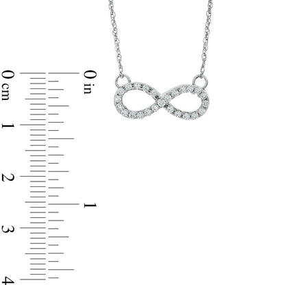 Lab-Created White Sapphire Sideways Infinity Necklace in Sterling Silver