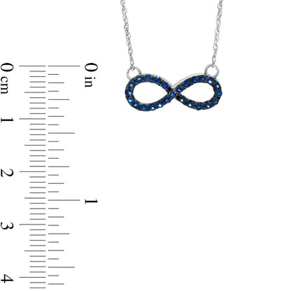 Lab-Created Blue Sapphire Sideways Infinity Necklace in Sterling Silver