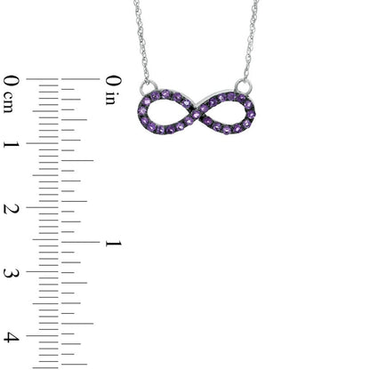 Amethyst Sideways Infinity Necklace in Sterling Silver