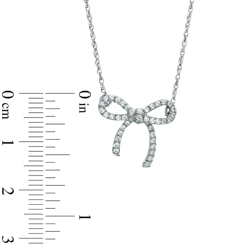 0.25 CT. T.W. Natural Diamond Bow Necklace in Sterling Silver