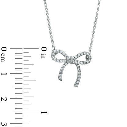 0.25 CT. T.W. Natural Diamond Bow Necklace in Sterling Silver