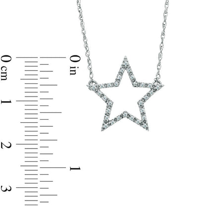 0.13 CT. T.W. Natural Diamond Star Necklace in Sterling Silver
