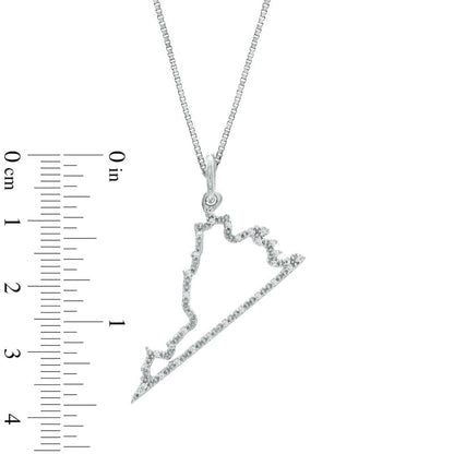 Natural Diamond Accent State of Virginia Outline Pendant in Sterling Silver