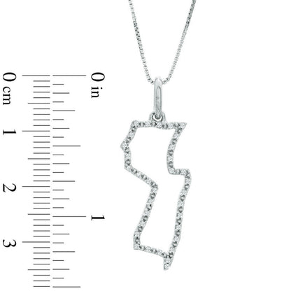 Natural Diamond Accent State of New Jersey Outline Pendant in Sterling Silver