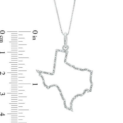 Natural Diamond Accent State of Texas Outline Pendant in Sterling Silver