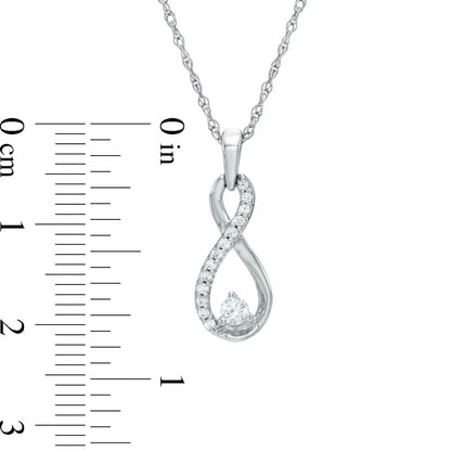 0.17 CT. T.W. Natural Diamond Infinity Pendant in 10K White Gold