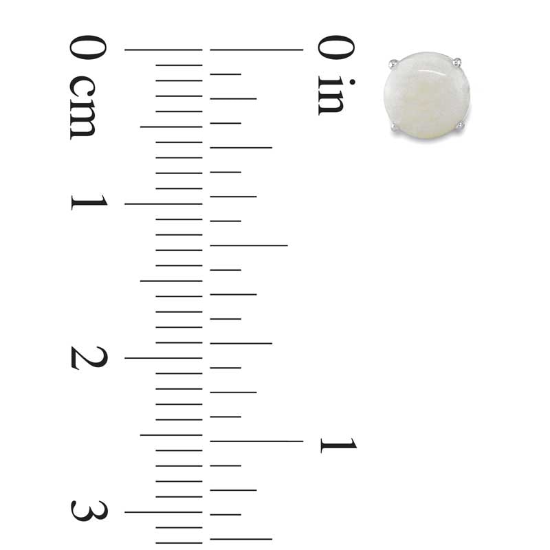 6.0mm Opal Stud Earrings in 10K White Gold