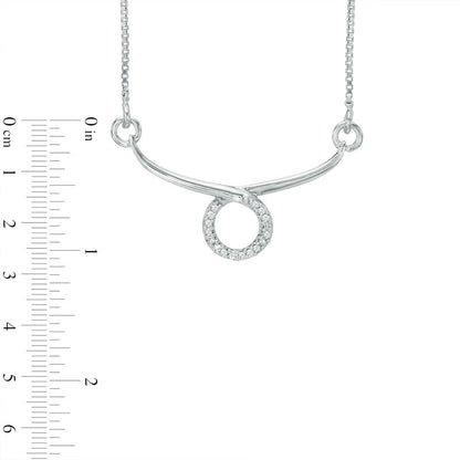 Natural Diamond Accent Abstract Taurus Zodiac Sign Necklace in Sterling Silver