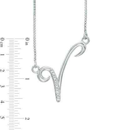 Natural Diamond Accent Abstract Aries Zodiac Sign Necklace in Sterling Silver