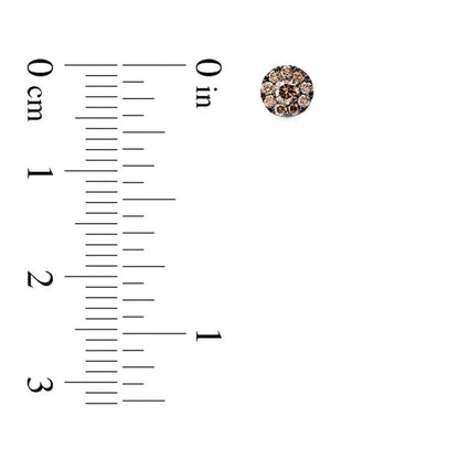 0.25 CT. T.W. Champagne Diamond Frame Stud Earrings in 10K Rose Gold