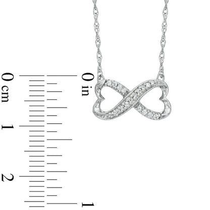 0.1 CT. T.W. Natural Diamond Sideways Heart Infinity Pendant in Sterling Silver