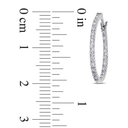 0.25 CT. T.W. Diamond Inside-Out Hoop Earrings in 10K White Gold