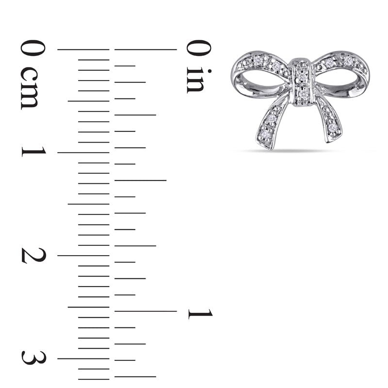 Diamond Accent Bow Stud Earrings in 10K White Gold