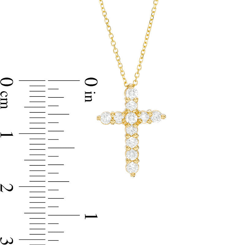 0.5 CT. T.W. Certified Natural Diamond Cross Pendant in 14K Gold (I/I2)