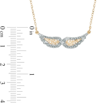 Natural Diamond FascinationÖ Wings Necklace in 14K Gold - 17
