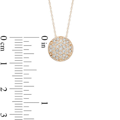 0.33 CT. T.W. Natural Diamond Cluster Pendant in 10K Yellow Gold