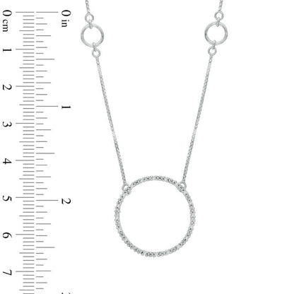 0.1 CT. T.W. Natural Diamond Circle Station Necklace in Sterling Silver - 17