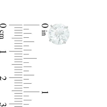 8.0mm Lab-Created White Sapphire Stud Earrings in 10K White Gold