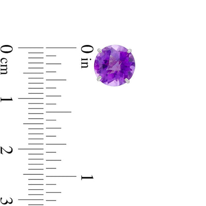 8.0mm Amethyst Stud Earrings in 10K White Gold