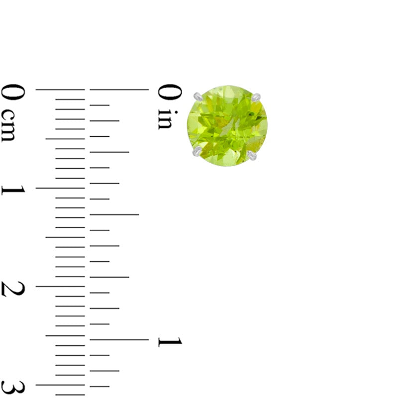 8.0mm Peridot Stud Earrings in 10K White Gold