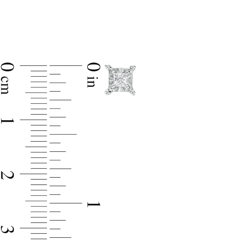 0.25 CT. T.W. Princess-Cut Diamond Solitaire Stud Earrings in Sterling Silver