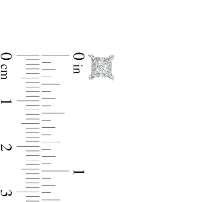 0.25 CT. T.W. Princess-Cut Diamond Solitaire Stud Earrings in Sterling Silver