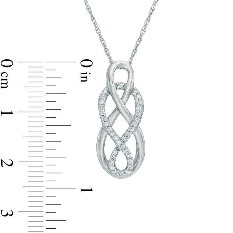 0.17 CT. T.W. Natural Diamond Intertwined Infinity Pendant in Sterling Silver