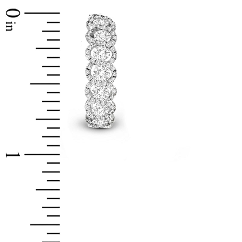1.88 CT. T.W. Diamond Cascading Hoop Earrings in 18K White Gold (G/SI1)