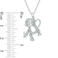 Natural Diamond Accent Hanging Monkey Pendant in Sterling Silver