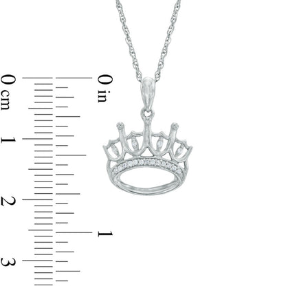 0.05 CT. T.W. Natural Diamond Crown Pendant in Sterling Silver