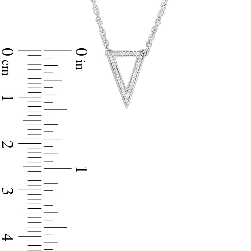 Natural Diamond Accent Triangle Necklace in Sterling Silver - 17