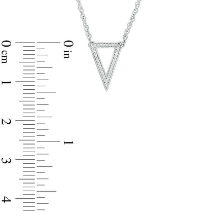 Natural Diamond Accent Triangle Necklace in Sterling Silver - 17
